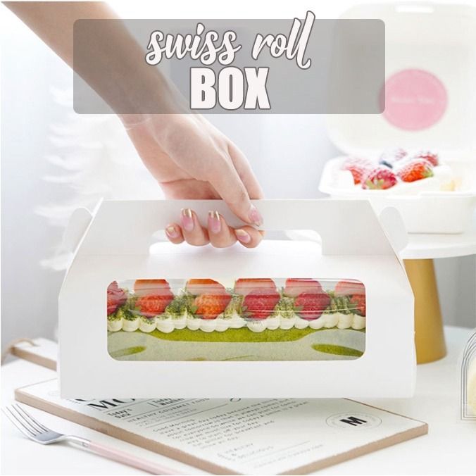 5pcs swiss roll box log cake box paper box roll cake packaging