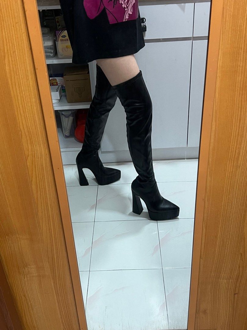 6 inch Black thigh boots suitable for cosplay Women s Fashion