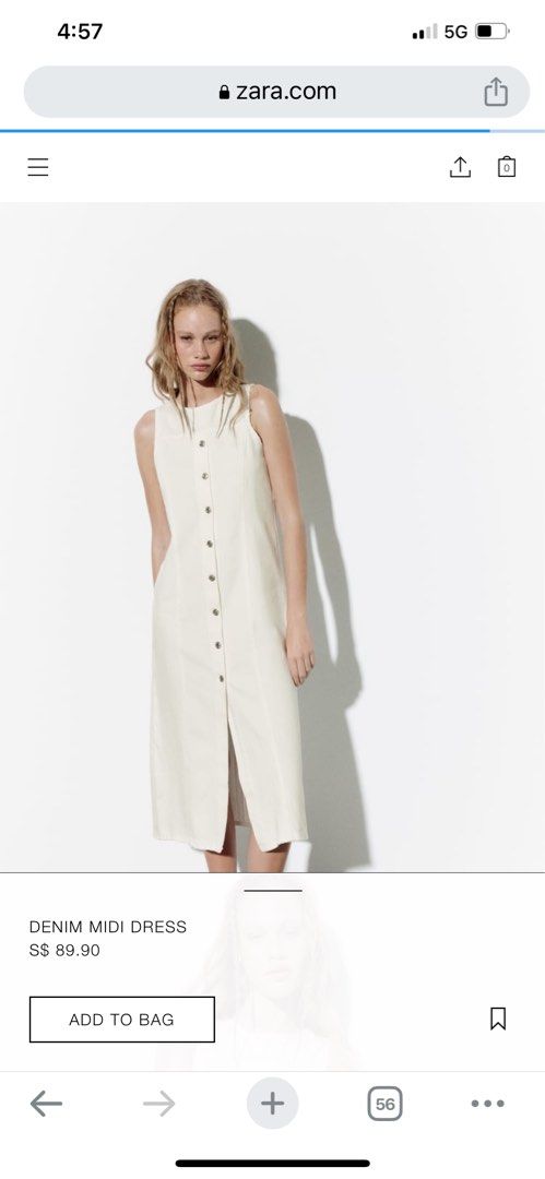 knee length dresses for ladies ZARA. Flowy denim midi dress Ts – Hibuy market