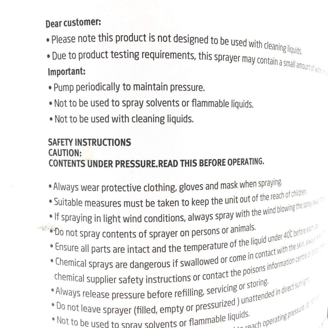 AQUA SYSTEMS 5L Garden Pressure Sprayer Kit, Furniture & Home Living