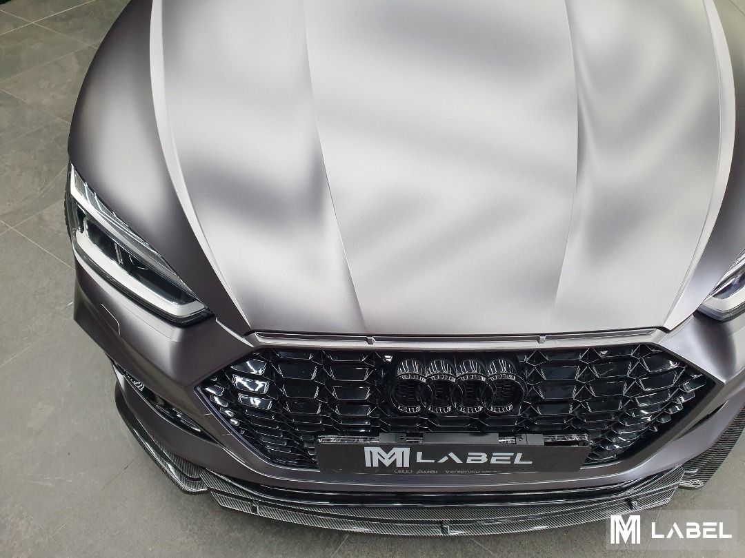 Audi A5 Sportback Full Vinyl Wrap Satin Metallic Gunsmoke Grey, Car