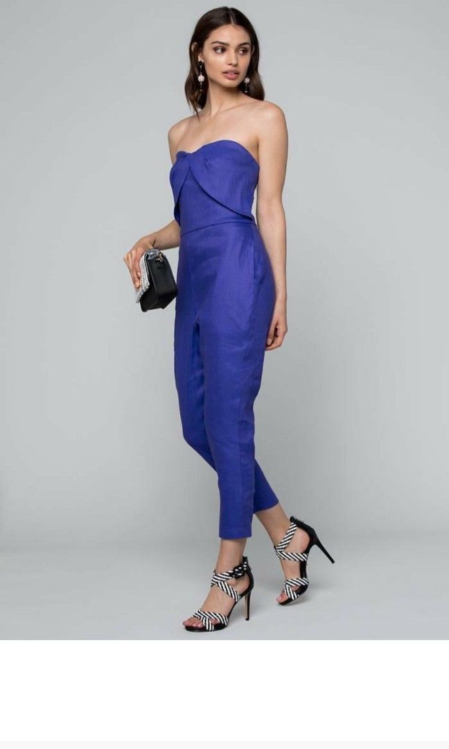 Bebe blue shop jumpsuit