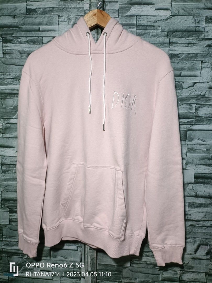 AUTHENTIC DIOR PARKA LOGO EMBROIDERY LIGHT PINK HOODIE JACKET