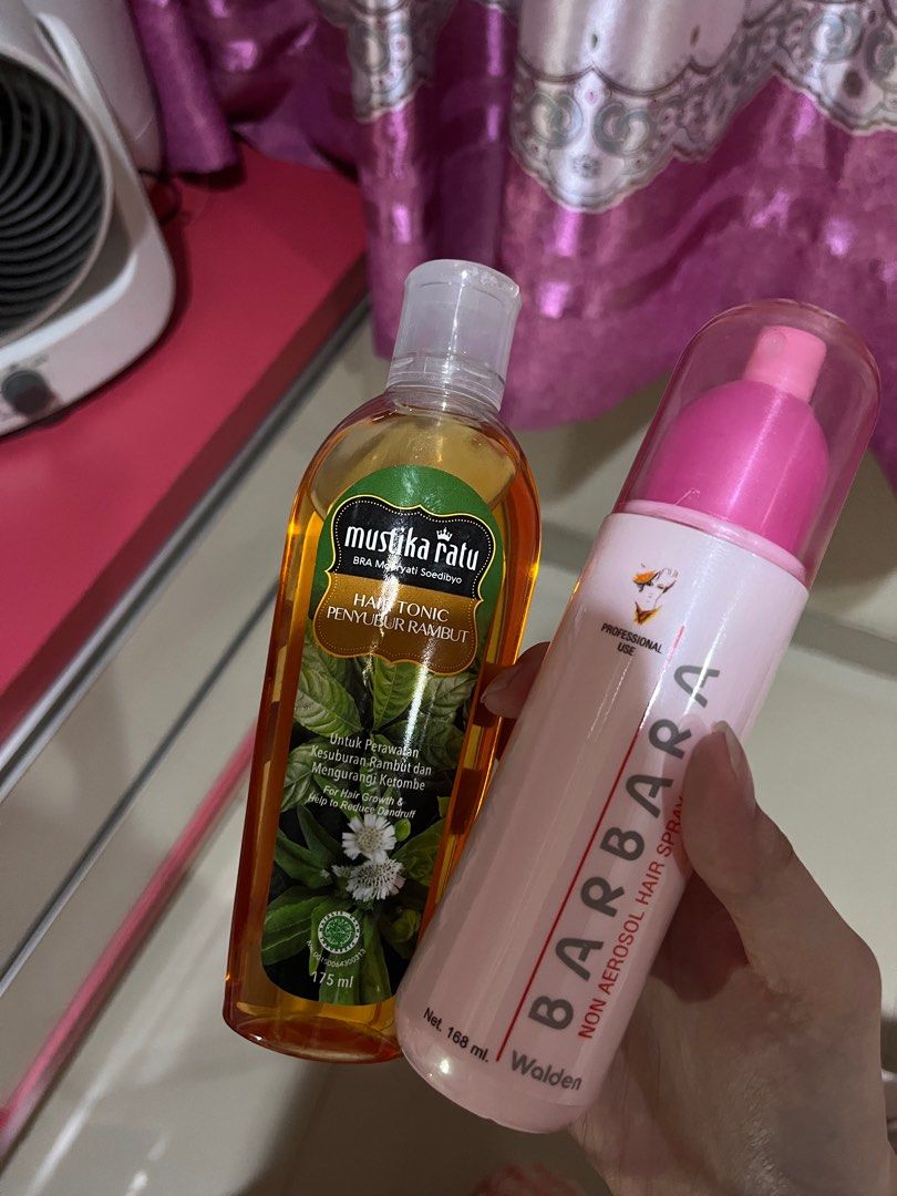 Barbara hair spray & Hair tonic mustika ratu on Carousell