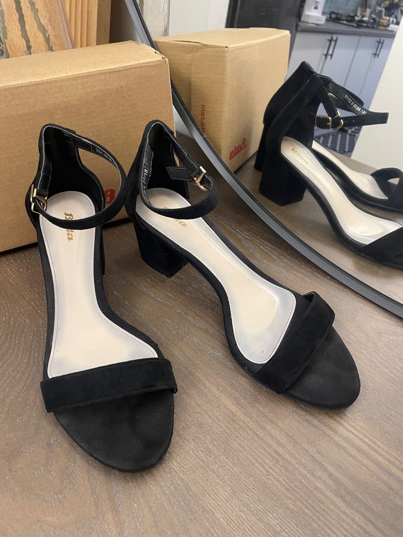 Bata black block heels new arrivals