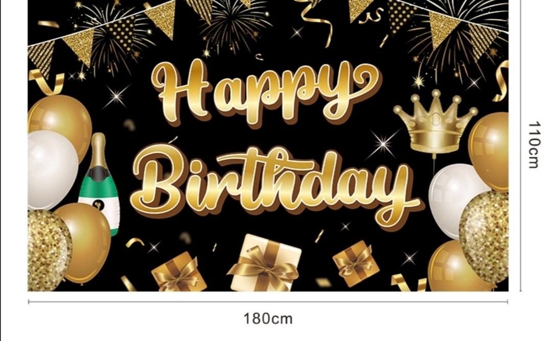 BIG HAPPY BIRTHDAY BACKDROP BANNER (Category: Occasions & Party Supplies) located in Mandaluyong City. Submitted by kookiejoyz (Listing ID 1224829124, Image 1). Description: PTPA: FOR SALE Big Happy Birthday Backdrop Banner Material: Polyester cloth Size: 180cm X 110cm Note: Reusable We also have other party needs -Number foil Balloon -Letter foil balloon -Big wine foil balloon -Balloons (Chrome, Metallic, Pastel) For inquiry and order kindly DM 