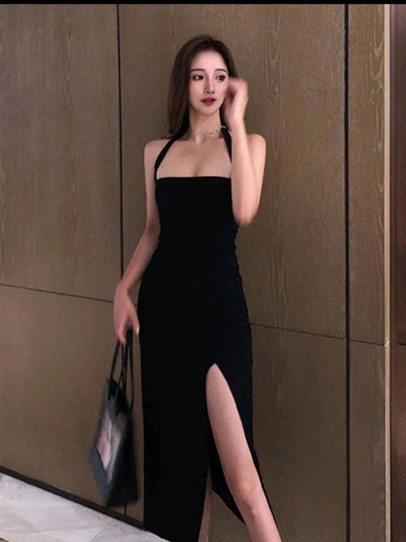 Black Halter Dress (Shein), Women's Fashion, Dresses & Sets, Dresses on  Carousell