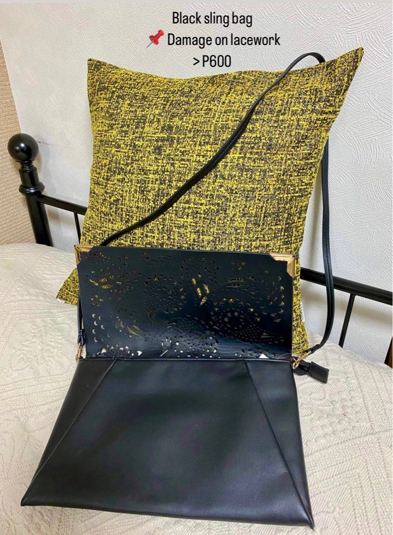 Black sling bag (from Japan) (Category: Cross-body Bags) located in Binan City. Submitted by de.clutterbyM (Listing ID 1224789627, Image 2). Description: Decluttering Preloved (personal) and Brand new bags from Japan. ✨ETA: April 16, 2023✨ Kindly check each photo for price and details Location: Biñan, Laguna MOP: Gcash or Bank transfer MOD: Shopee checkout for shipping only (additional P10) 📌Reservations are for sure buyers only 📌NO TO JOY MINE