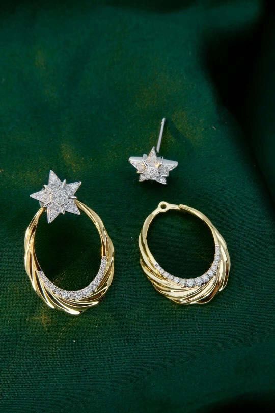 Gold diamond earrings price on sale