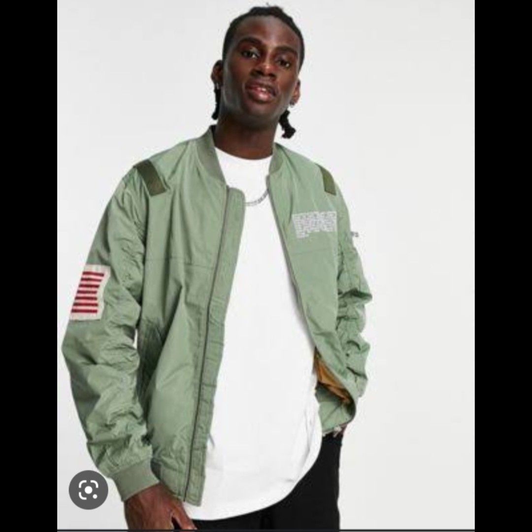 Pull and bear bomber nasa best sale