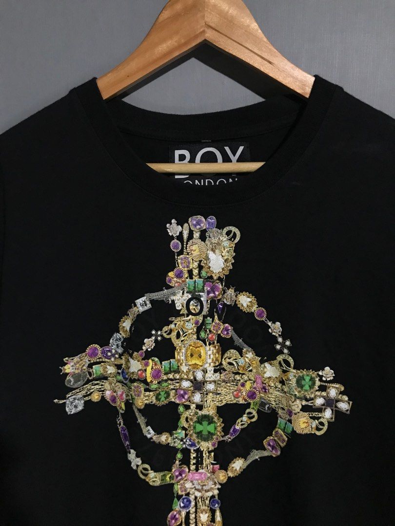 Boy London RARE Jewel Cross Tee, Men's Fashion, Tops & Sets