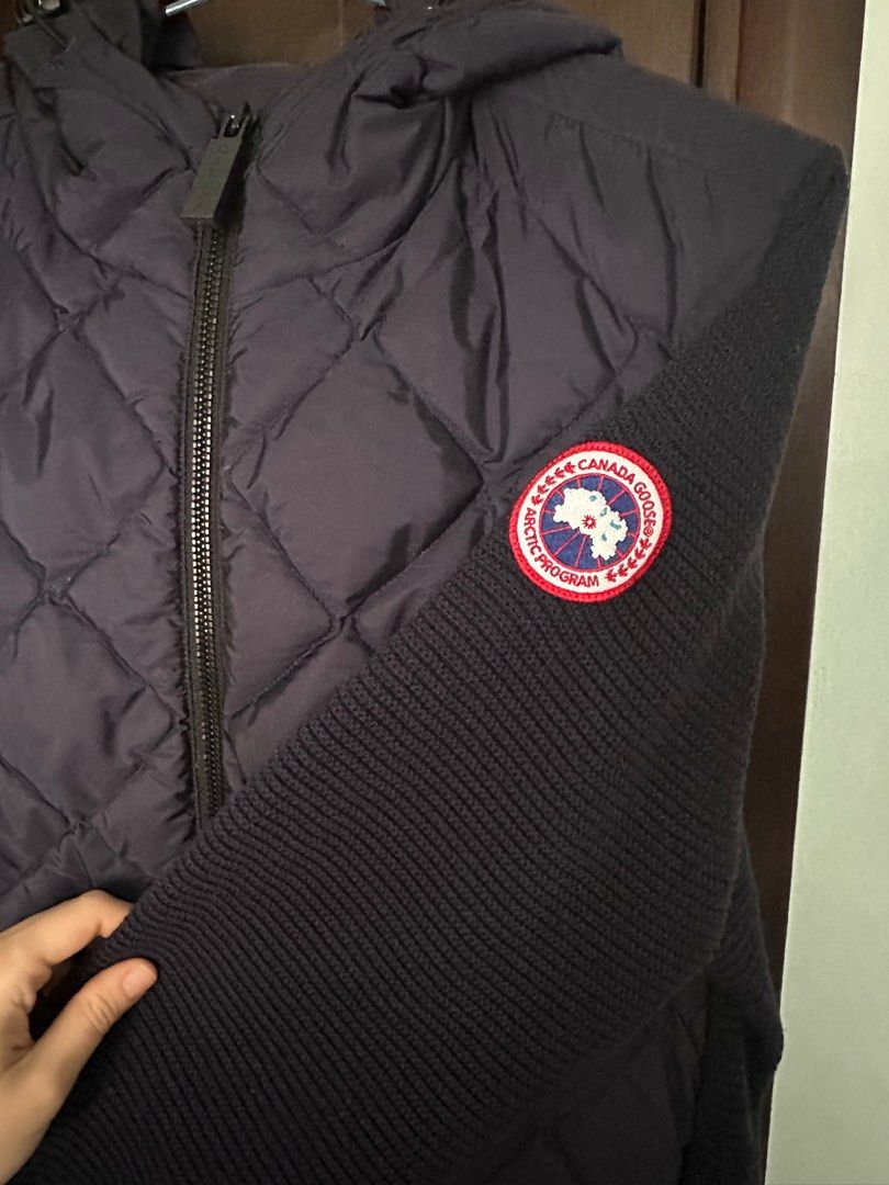Hybridge quilted knit outlet hoody black label