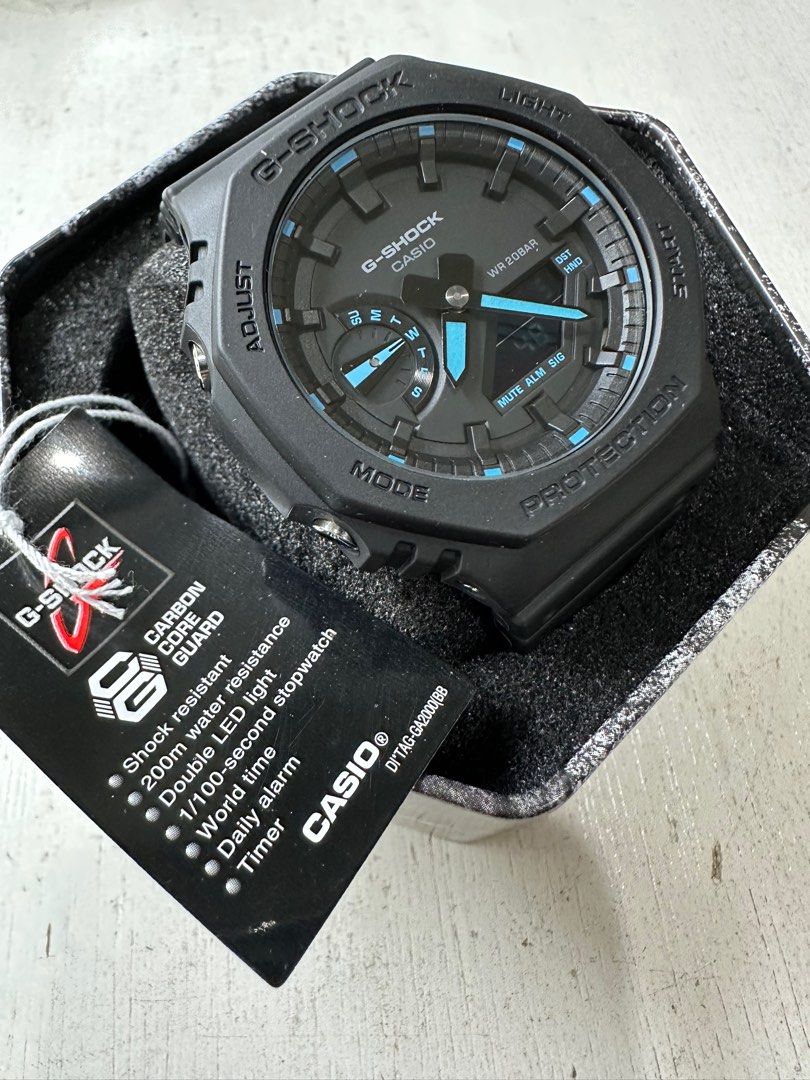 Casioak Gcshock GA2100-1A2 (Category: Men's Watches) located in Manila. Submitted by seikowatchfactory (Listing ID 1224850299, Image 3). Description: Contact: +639178302158 sms/viber/whatsapp/wechat/telegram BNIB 10/10 Model: Casio Gshock GA2100-1A2 Price: 4995 Specifications: Carbon Core Guard Diameter: 45.4mm Height: 11.8mm Material: Resin World Time - 31 Time Zones 1/100 second stopwatch Timer 5 daily alarms Double LED Lights Full Auto-Calenda