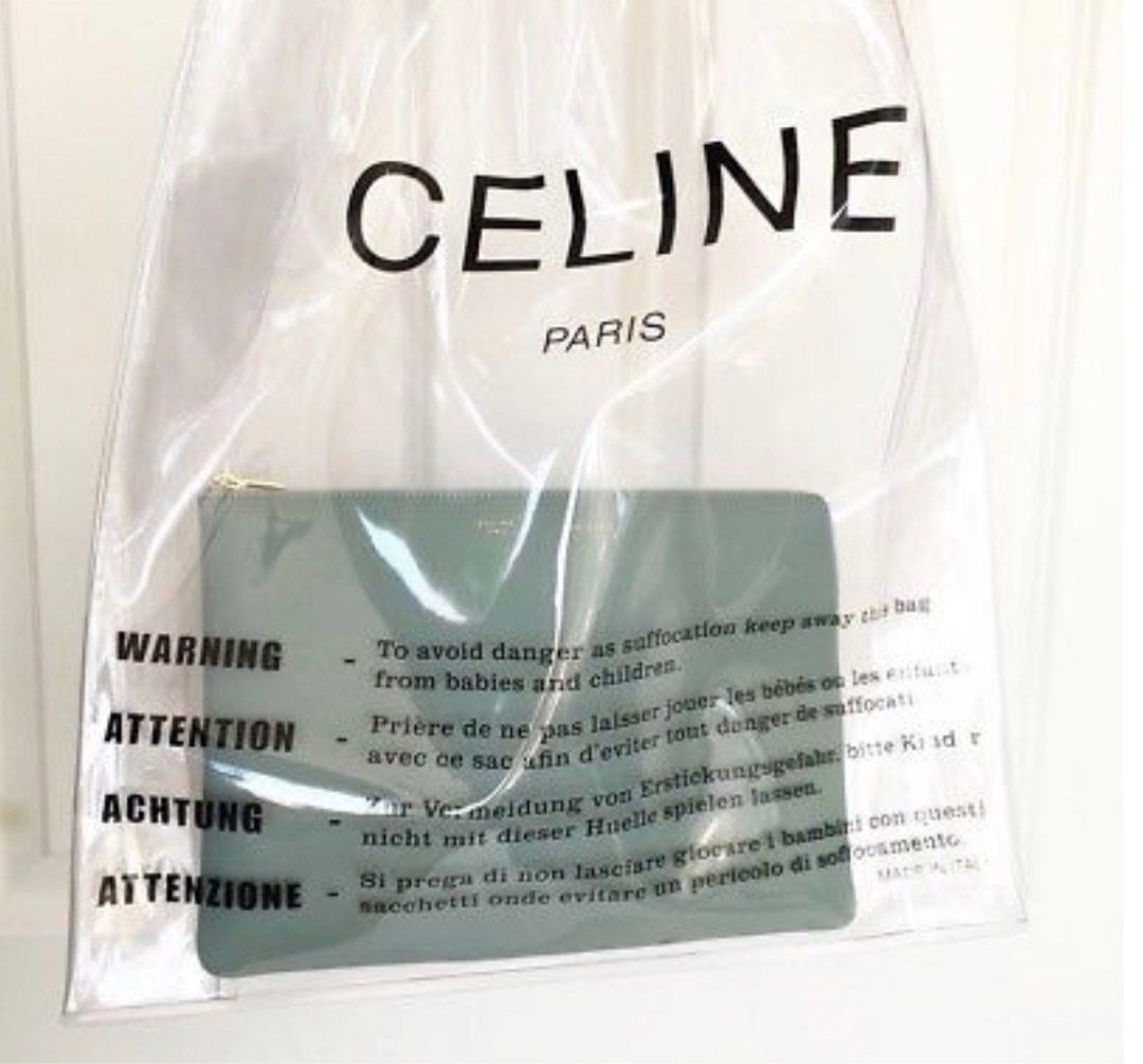 Celine Plastic Tote with Pouch Clutch, Luxury, Bags & Wallets on