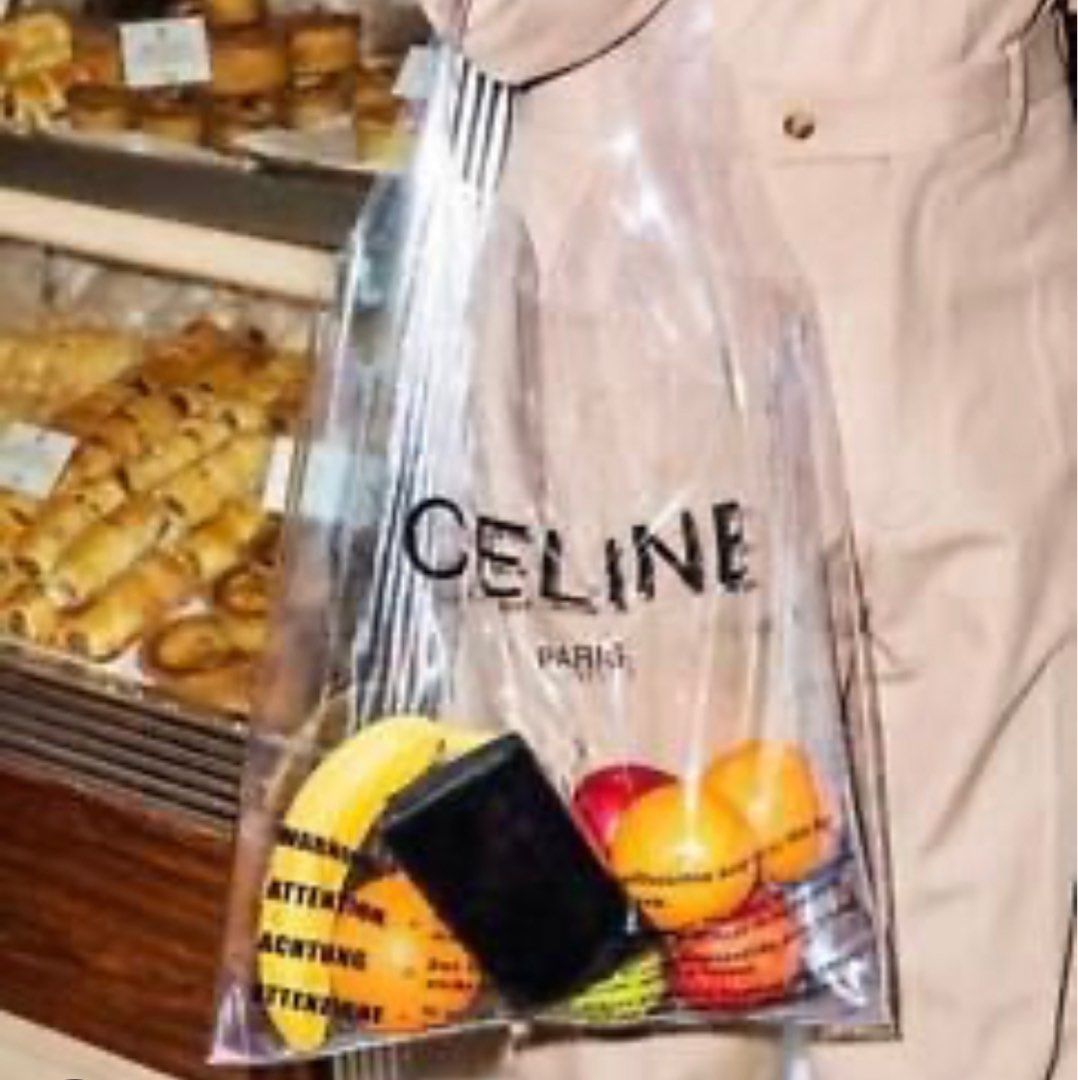 Celine Plastic Tote with Pouch Clutch