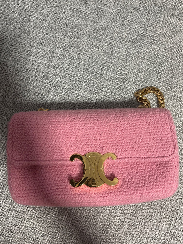 celine triomphe shoulder bag pink