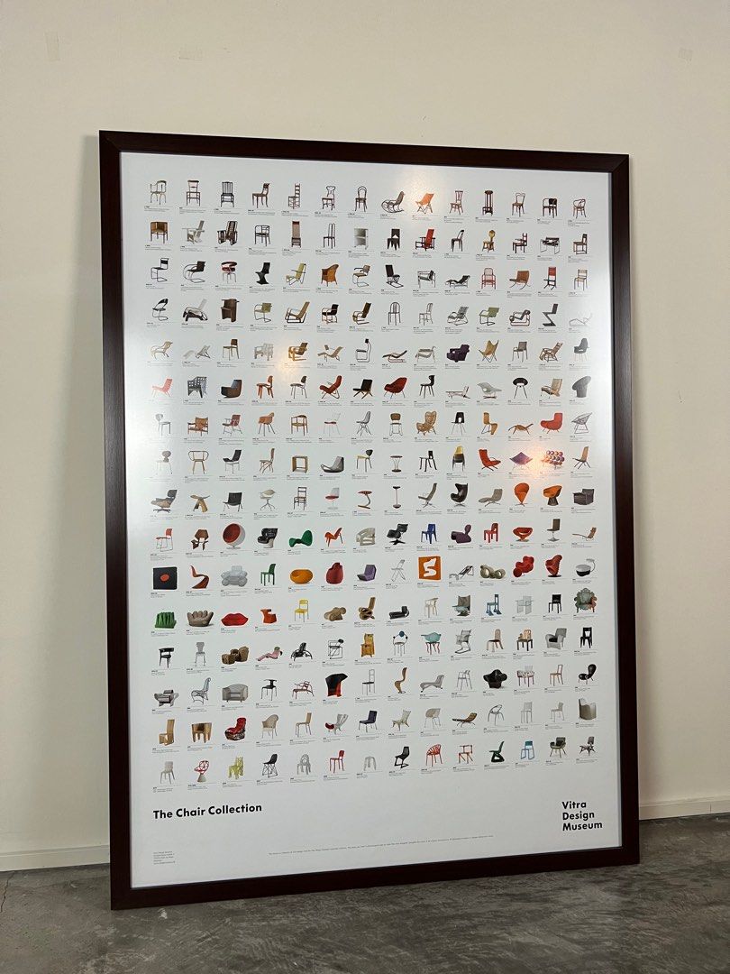 Chair collection poster vitra, Furniture & Home Living, Home Decor