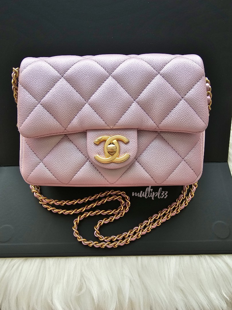 CHANEL 21K My Perfect Mini Iridescent Pink Caviar *New - Timeless Luxuries