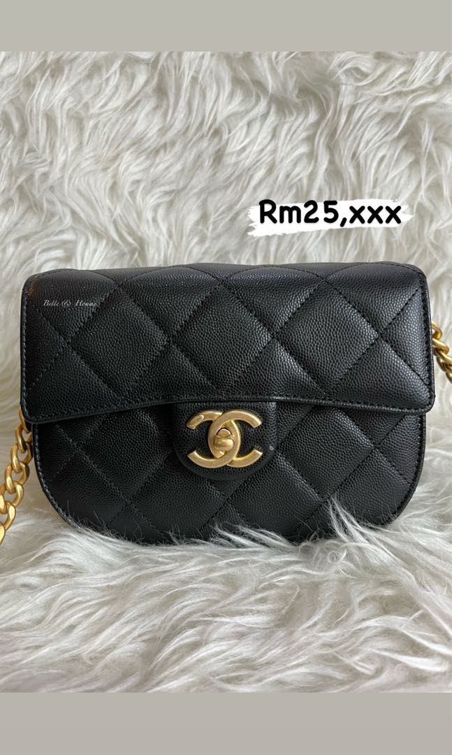 Chanel Black Caviar Mini Messenger Bag, Luxury, Bags & Wallets on Carousell