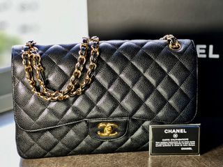 Small Vintage Chanel CC Turn lock top handle bag