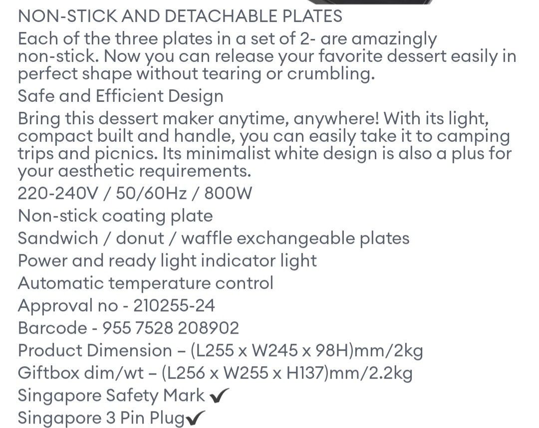 Cornell 3in1 sandwich,donut, waffle maker CSME1105S BNIP, TV & Home