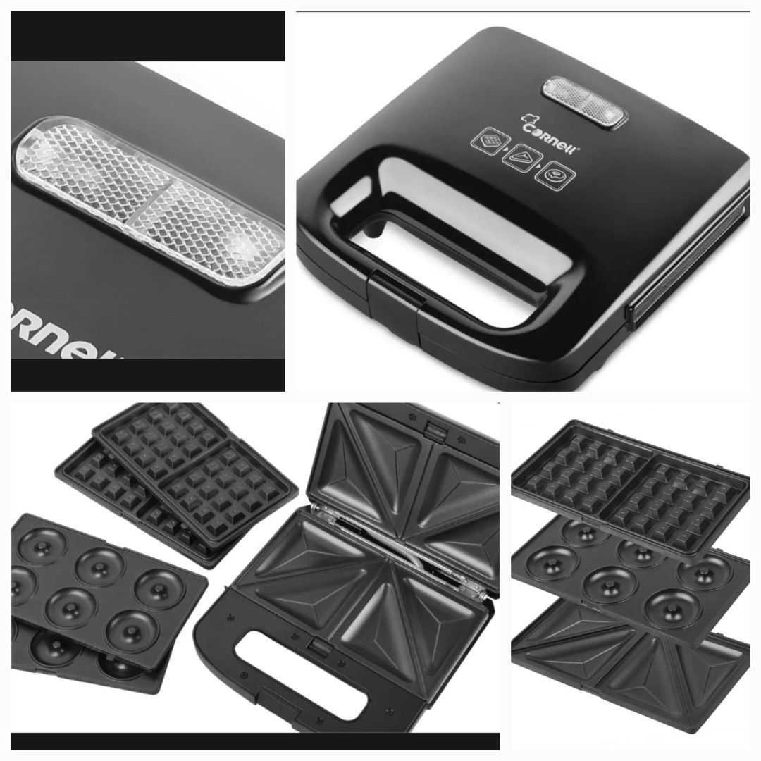 Cornell 3in1 sandwich,donut, waffle maker CSME1105S BNIP, TV & Home