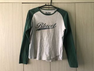 Dark Green + Gray Raglan Longsleeves Shirt