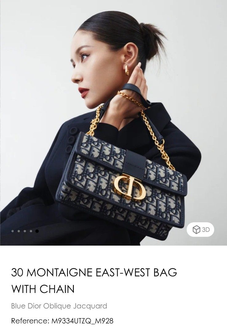 30 Montaigne Oblique Chain Bag M9208UTZQ_M928, Blue, One Size
