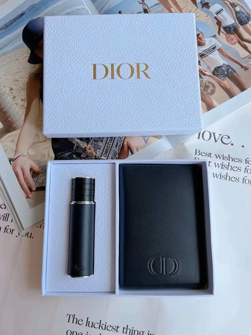 Dior Sauvage perfume 10ml + passport holder gift set, Beauty & Personal