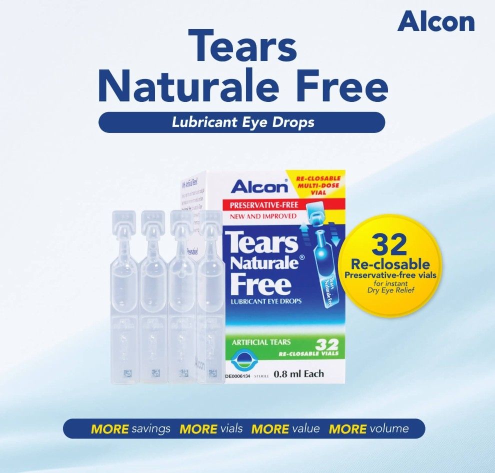 (EXPIRY 08/2023) Alcon Tears Naturale Lubricant Eye Drops (32 Vials