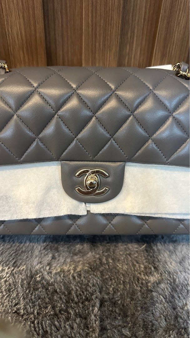 Chanel Mini 17B Rose Gold Caviar Leather, Silver Hardware, Preowned in Box
