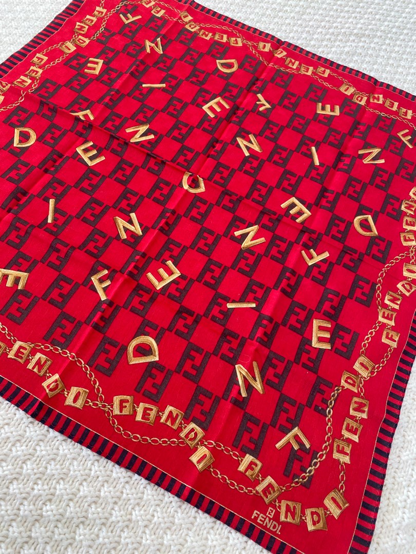 Vintage fendi silk scarf cheap
