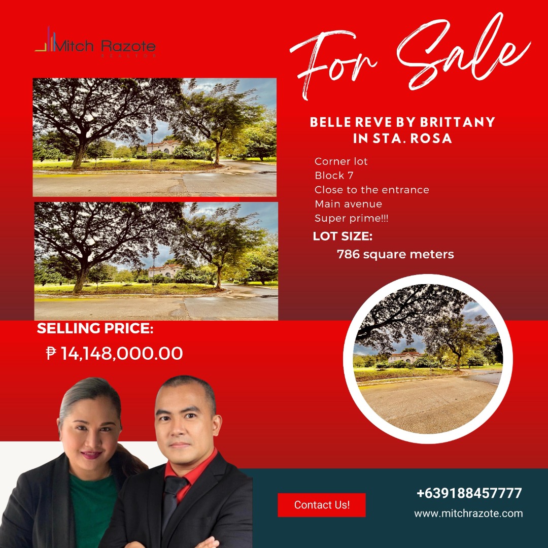 Fire Sale! Prime Luxury Corner Lot at Belle Reve Sta. Rosa Near Nuvali, Property, For Sale, Lot