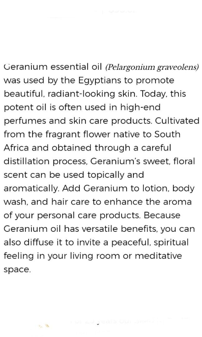 Geranium essential oil, Furniture & Home Living, Home Fragrance on