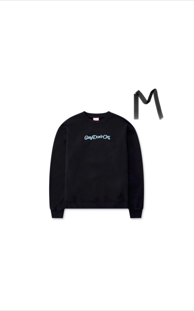 Girls Dont Cry GDC Angel Logo Crewneck Sweatshirt Black Blue, 男裝