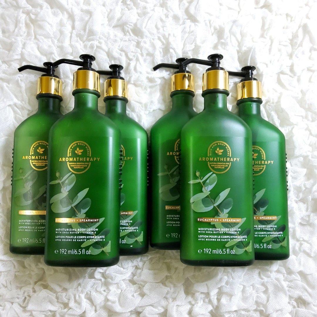 Guaranteed Authentic Bath & Body Works Aromatherapy Lotion P500 each (Category: Body Care) located in Las Pinas. Submitted by shimmers_stuff (Listing ID 1209815968, Image 3). Description: Guaranteed Authentic Bath & Body Works from Canda🇨🇦 On hand! Aromatherapy Lotion & Essential Oil Mist PhP499 each_can be shopee check out @ shopee.ph/girlmc List of Scent: For Lotion > Eucalytus Spearmint > Orange Ginger > Black Chamomile > Lavander Vanilla > 