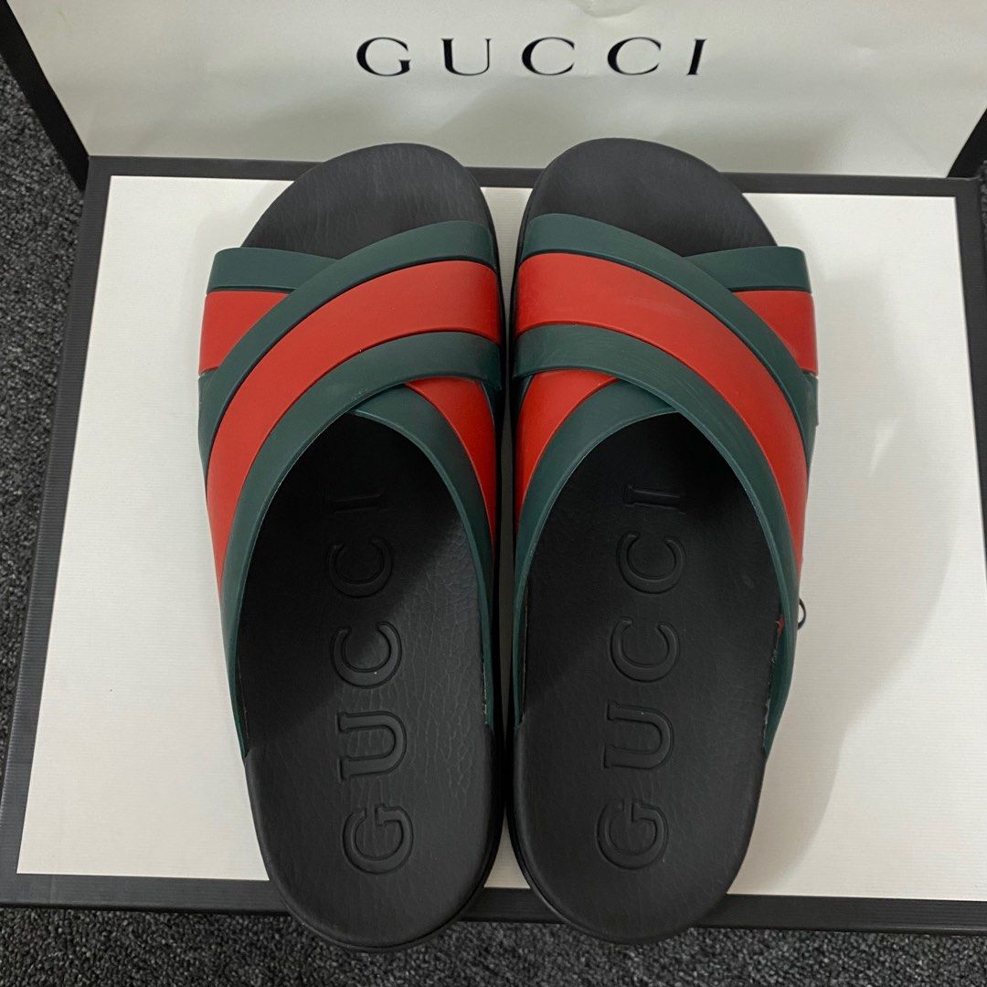 Gucci Agrado Web Stripe Slide Sandal Men s Fashion Footwear