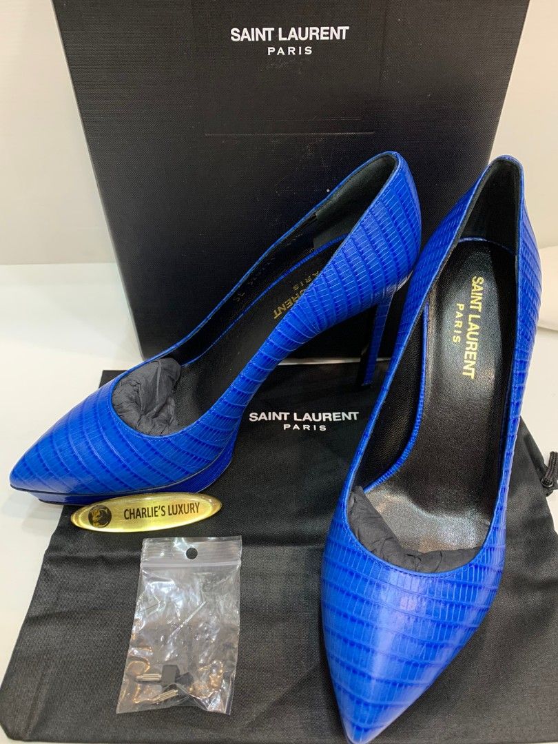 Heels ysl croco Blue sz - Main Image