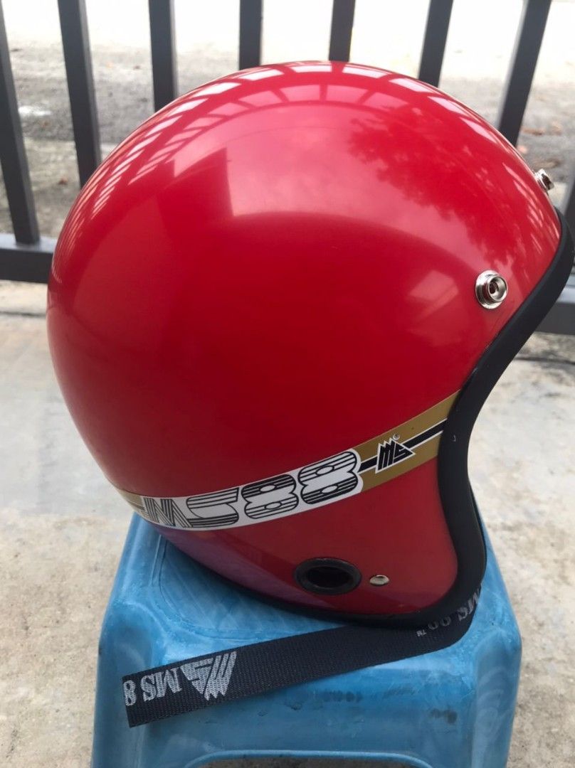 Helmets MS88 original RED NOS, Motorbikes on Carousell