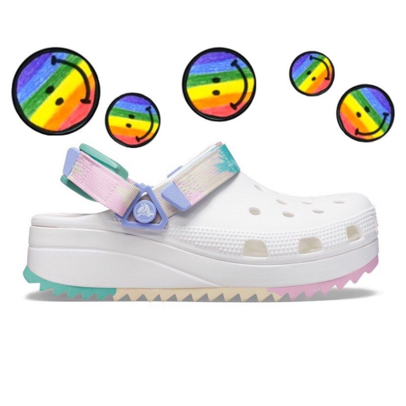 Rainbow sales crocs women's