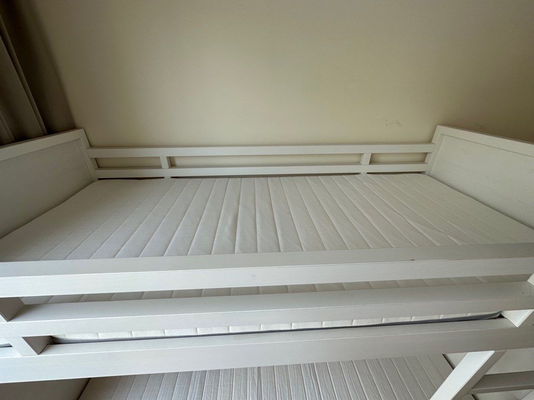 IKEA MYDAL BUNK BED WHITE, Furniture & Home Living, Furniture, Bed