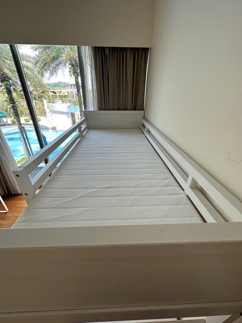 IKEA MYDAL BUNK BED WHITE, Furniture & Home Living, Furniture, Bed