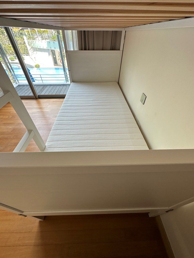 IKEA MYDAL BUNK BED WHITE, Furniture & Home Living, Furniture, Bed