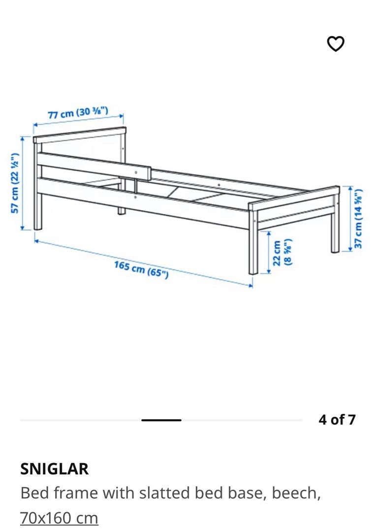 IKEA SNIGLAR bed incl. UDELIG mattress, Furniture & Home Living