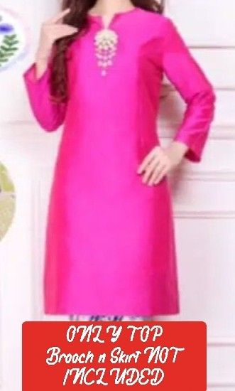 Instock Brand New Baju Kurung Pahang Neon Pink Women s Fashion