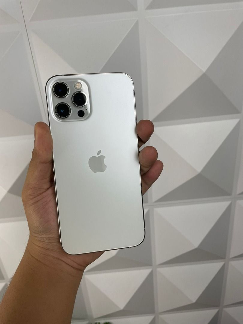 iphone 12 promax white 128 ibox fullset like new, Telepon Seluler