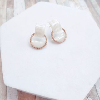 Ivory White Resin Earrings