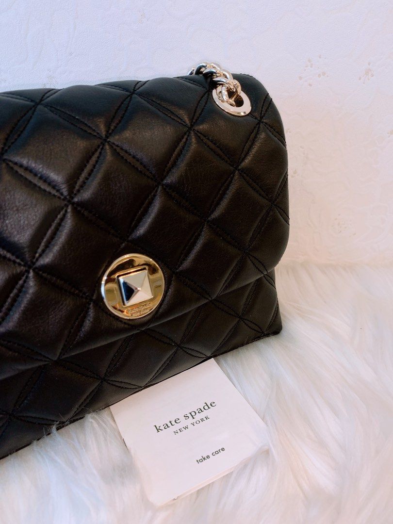 Kate Spade WKRU7074 Natalia Small Flap Shoulder Bag Black, Luxury, Bags &  Wallets on Carousell