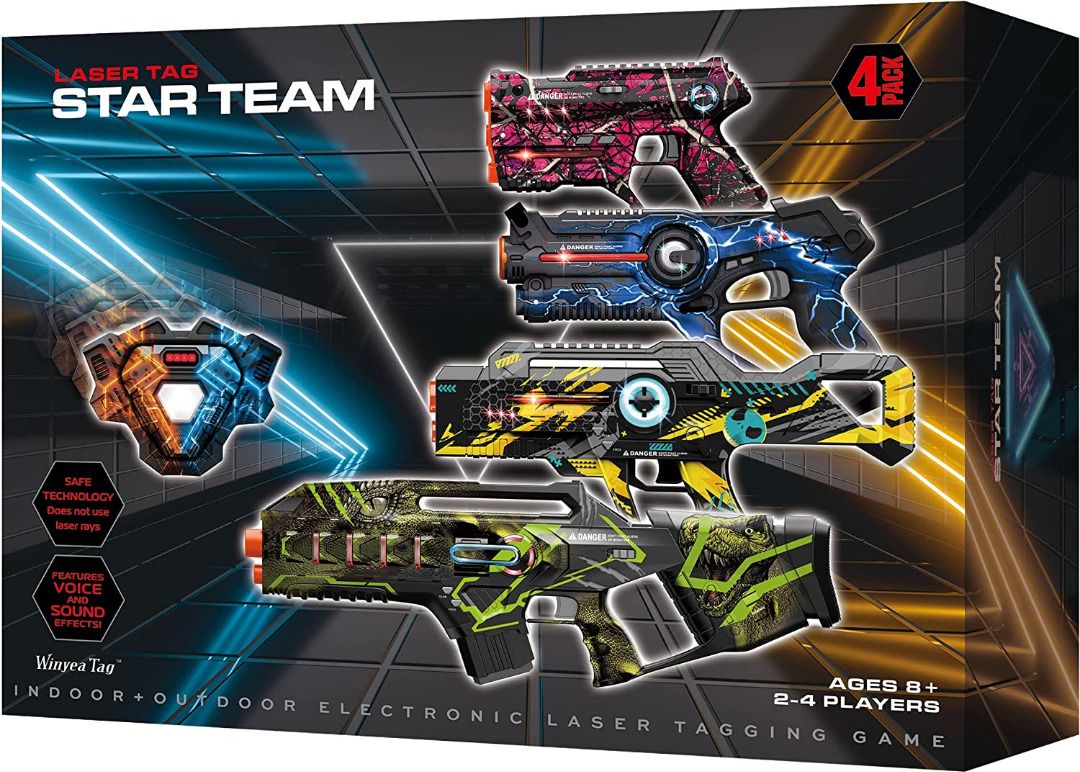 Strike Rechargable Laser Tag Game 4 Player Battle Set Gun Blasters