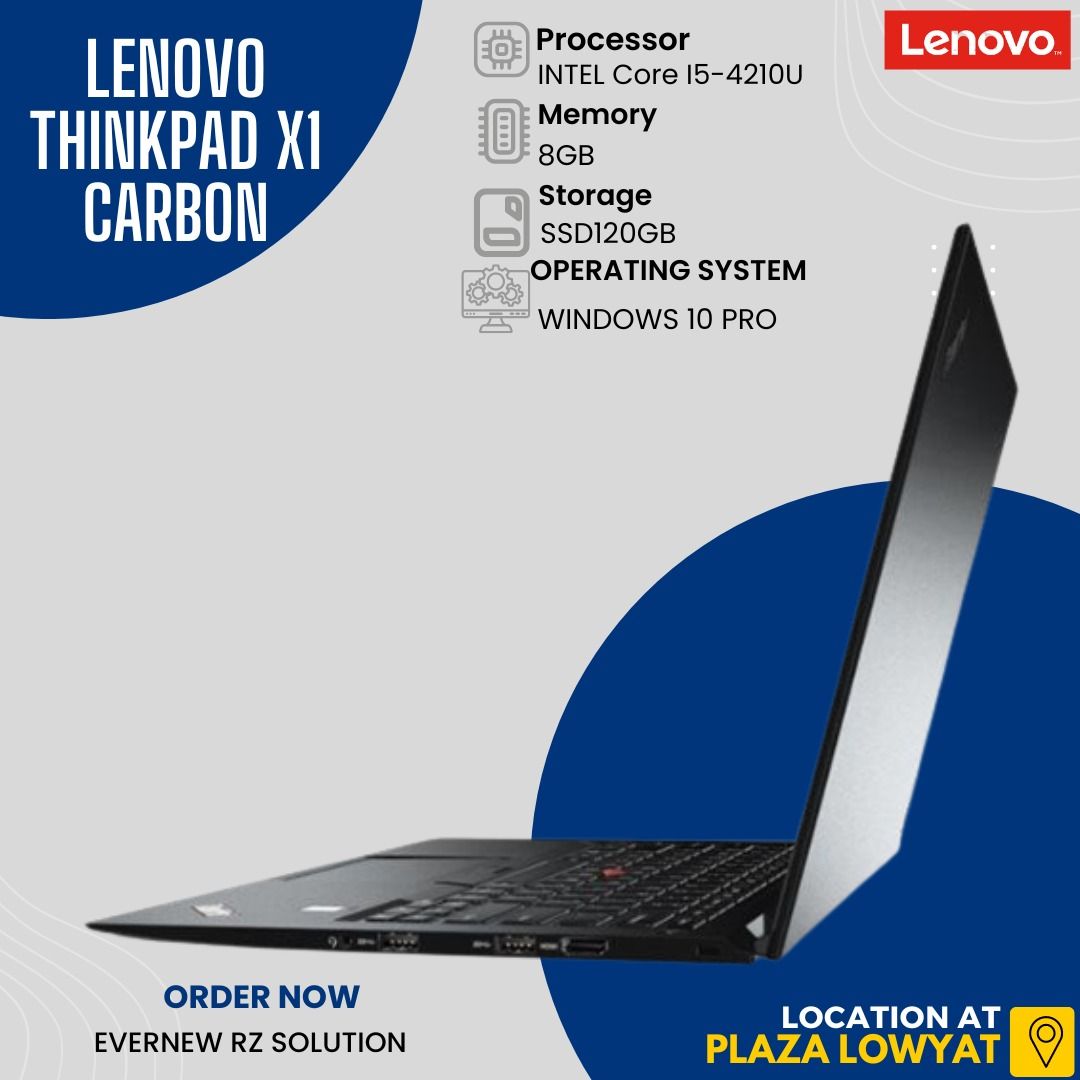 LENOVO THINKPAD X1 CARBON | INTEL CORE I5 - 4210U @ 2.7GHz | 8GB